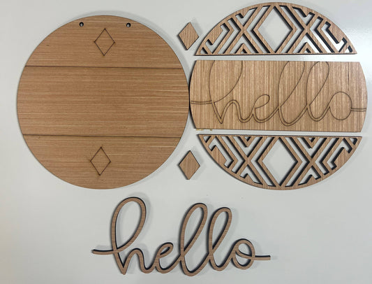 Hello Geometric Door Hanger DiY