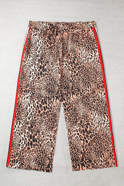 Leopard Side Stripe Plus Size Pants