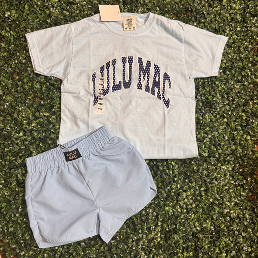 Lulu Mac Kids CC Baby Blue Tee with Polka Dots