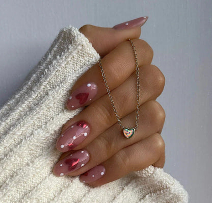 *Preorder: Layered Drop Stone Heart Necklace*