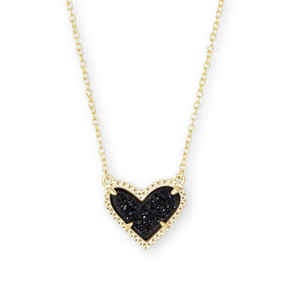 Color Heart Pendant Necklace (WHITE)