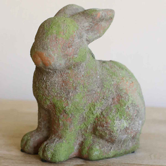 Terracotta Sitting Bunny Decor Antique Green   8.25x8.5x5.5