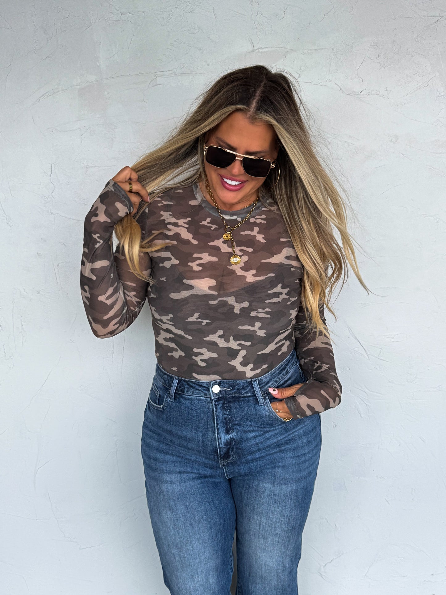 PREORDER- CAMO & CHEETAH DRESS IT UP MESH TOP