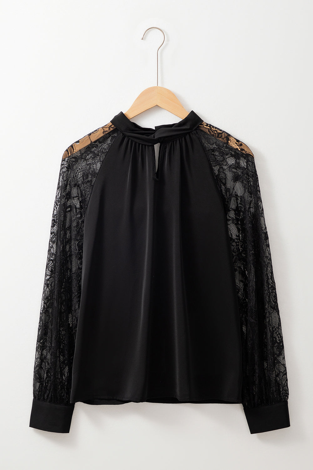 Black Floral Lace Blouse RTS