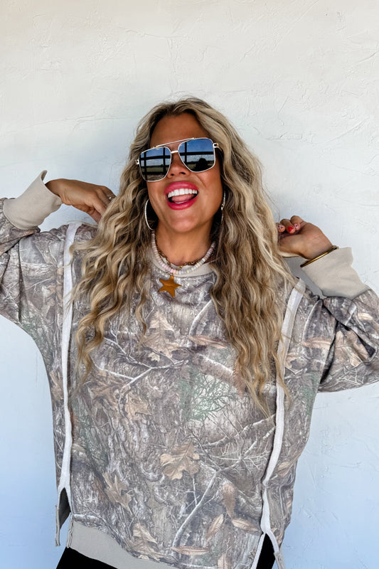 Blakeley Camo Oversized Sweatshirt-In Stock Now