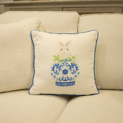 Winston Bunny Pillow   Soft White/Multi   16x16
