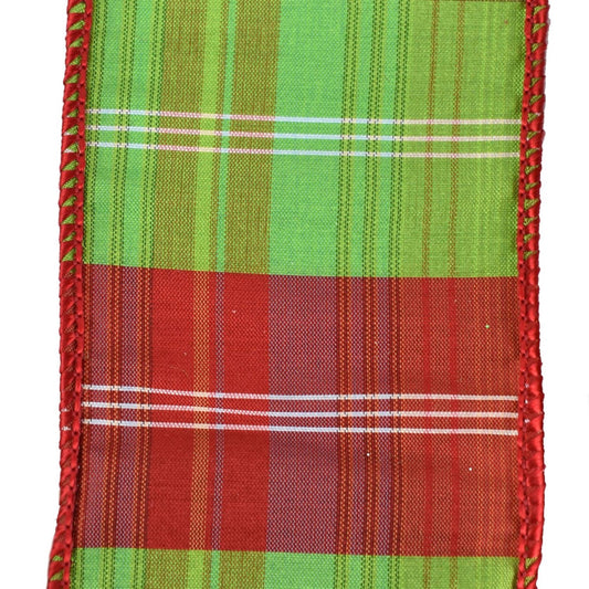 Happiest Christmas Plaid Ribbon - Red/Green