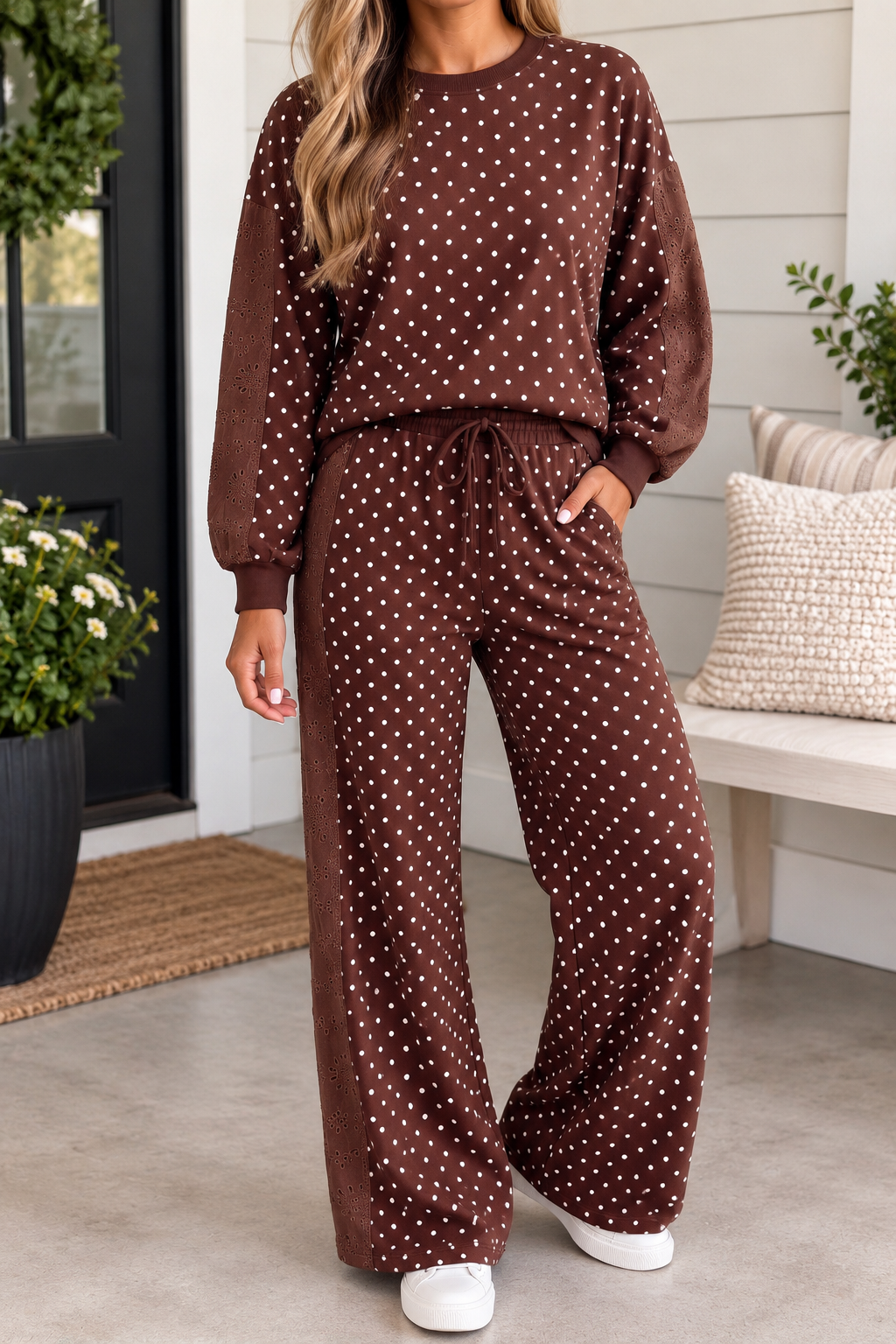 Polka Dot Eyelet Set
