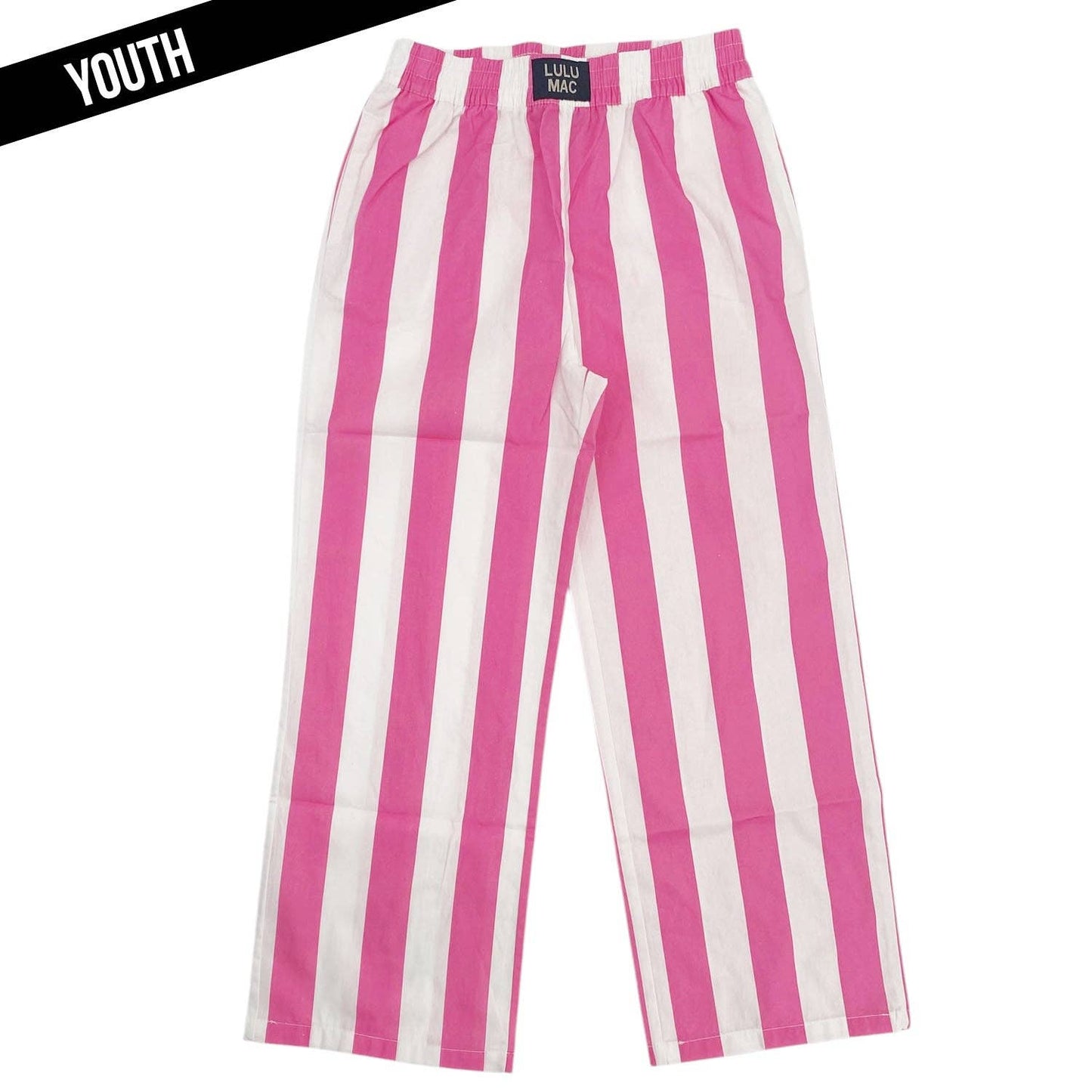 Lulu Mac Kids Darby Pink-Kids Pants: Pink /White Stripe