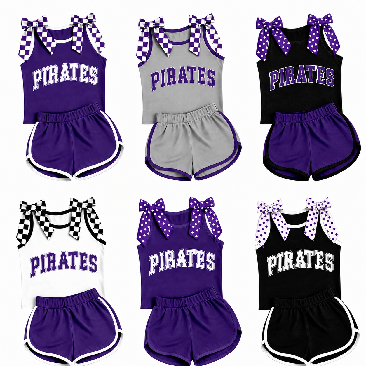Posh Prep BowTie Cheer Outfit-FRUITDALE Option 3