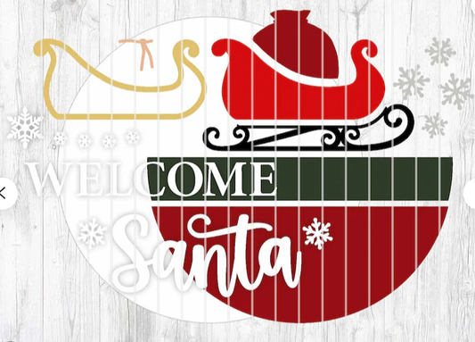 Welcome Santas Sleigh Door Hanger DiY