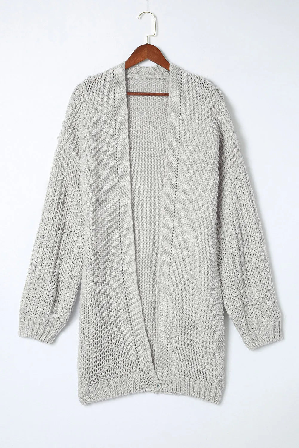 Gray Oversized Drop Shoulder Cardigan