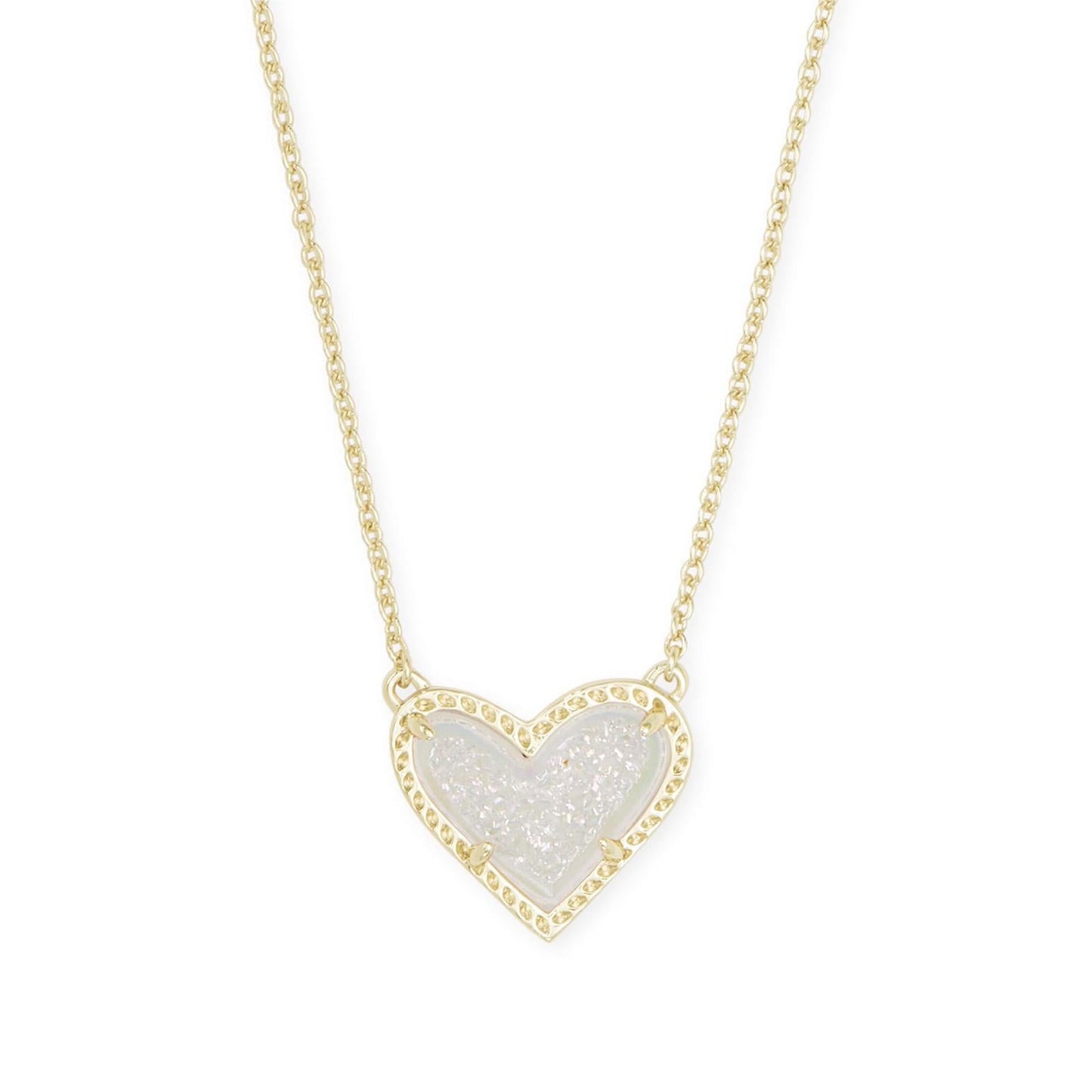 Color Heart Pendant Necklace (WHITE)