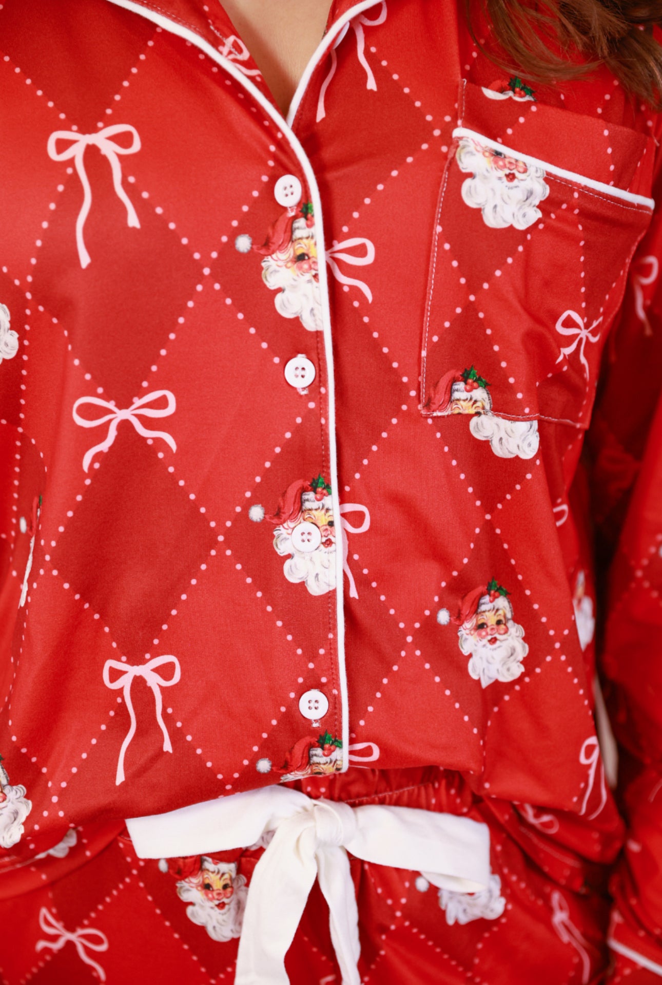 Santa’s Signature Luxe Bow Ruffle PJ Set-Ready to Ship Now!