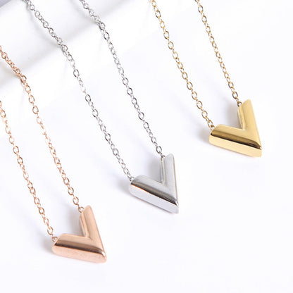 Preorder Stainless V- Pendant Necklace*