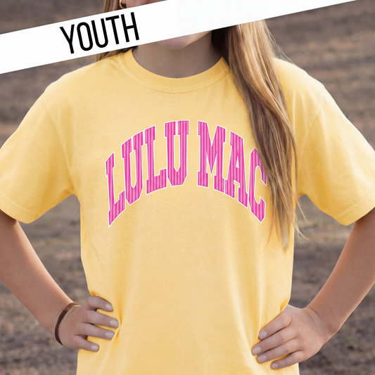 Lulu Mac Kids Stripe Butter Youth Comfort Colors Tee
