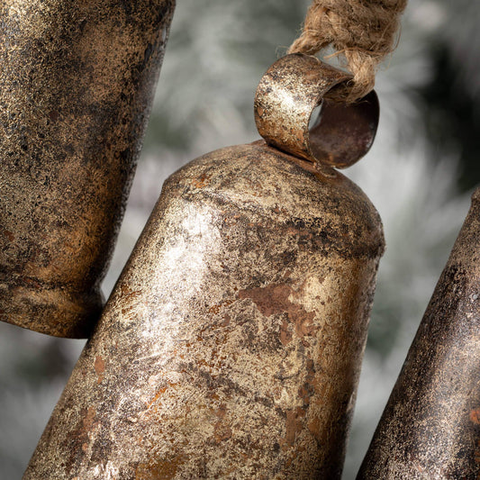 RUSTIC BELL ORNAMENT TRIO