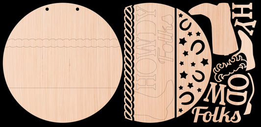 Howdy Folks Cowboy Boot Door Hanger | Paint Kit