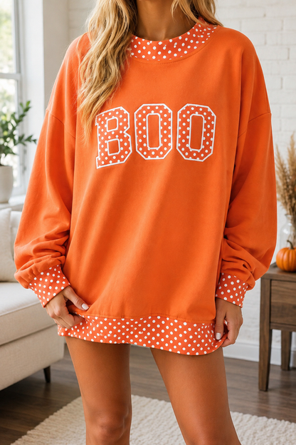 Polka Dot Slogan Sweatshirt