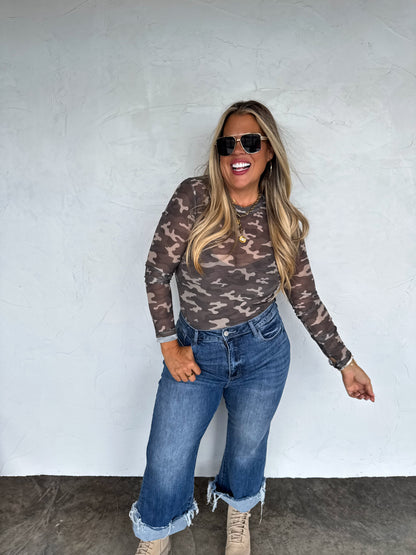 PREORDER- CAMO & CHEETAH DRESS IT UP MESH TOP