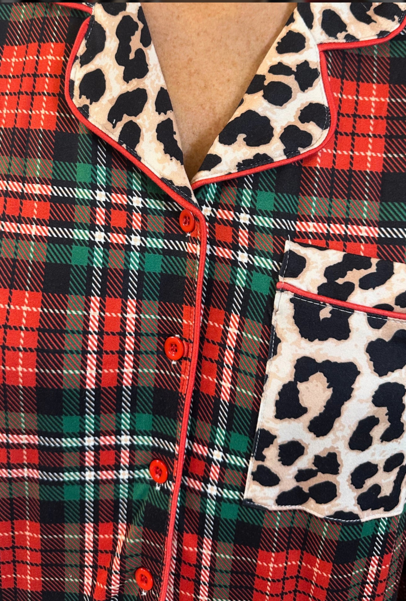 Wrapped in Safari Chic Ruffled Plaid PJs Ready to Ship Now