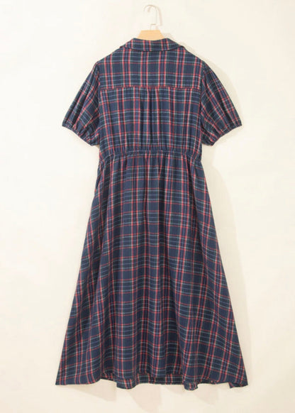 Plaid Belted Plus Dress