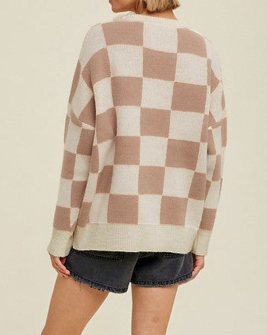 Checkered Baggy Sweater FB