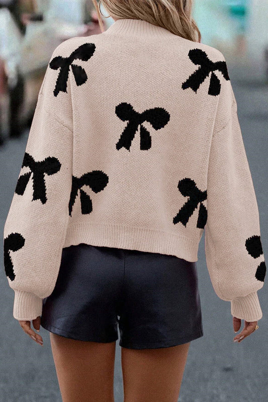 Beige Pearl Bow Sweater September.