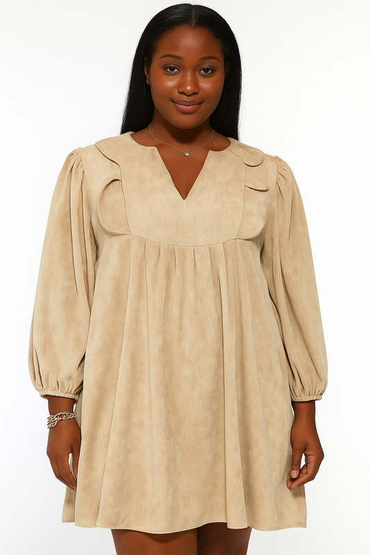 Beige Scallop Plus Size Dress September.