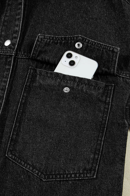 Black Denim Hooded Jacket LT