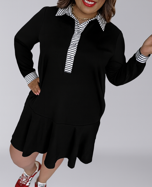 Black Plus Ruffle Dress LT