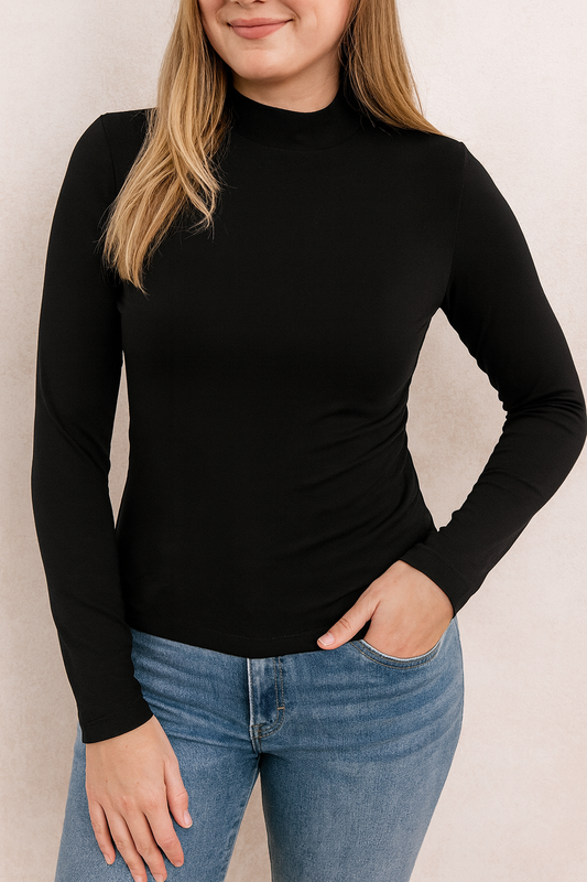 Black Slim Fit Top FB