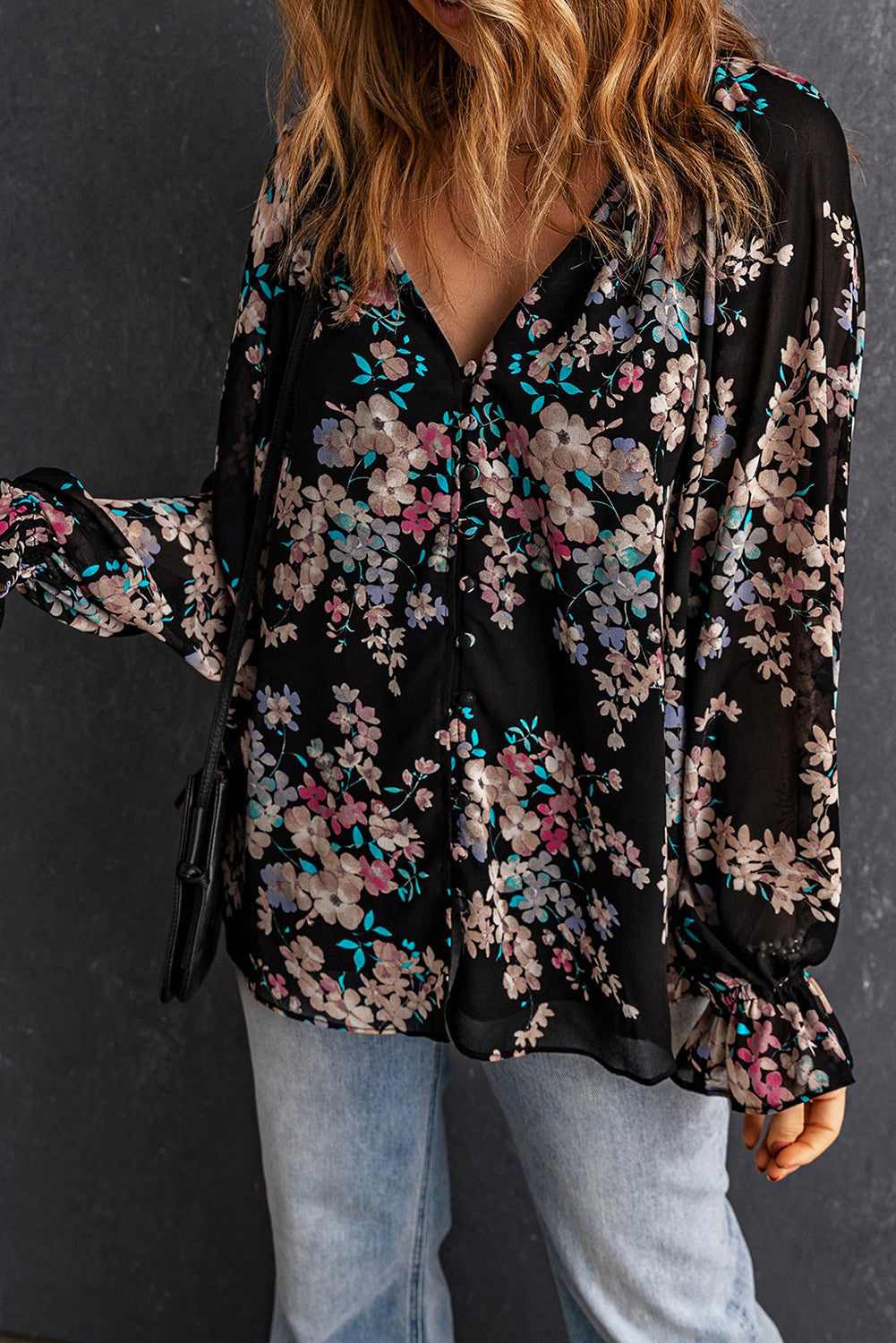 Black Wildflower Blouse FB
