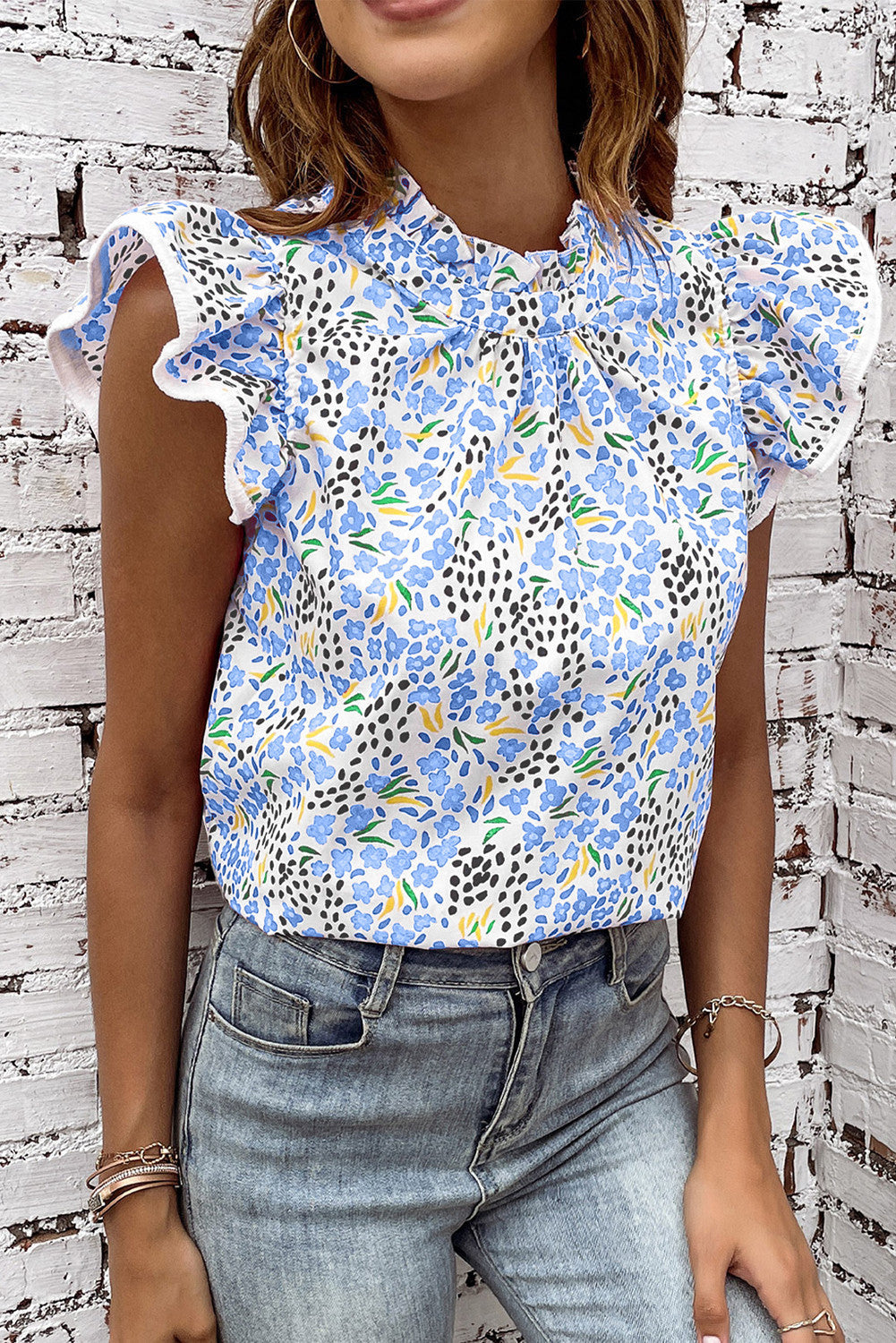 Blue Abstract Flutter Top FB