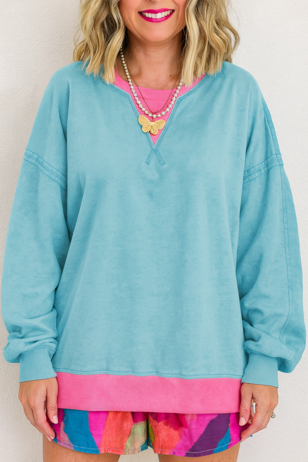 Blue Colorblock Sweatshirt FB