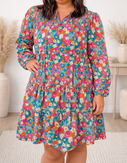 Blue Plus Floral Mini Dress FB