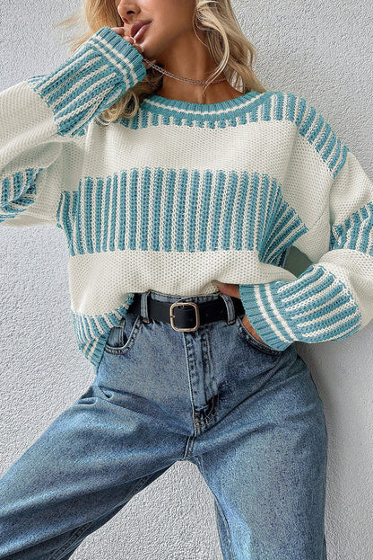 Two Tone Loose Sweater FB