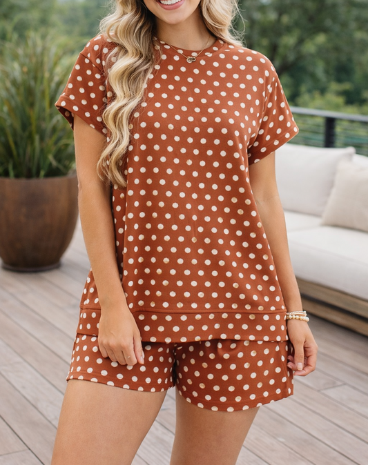 Brown Polka Dot Set FB