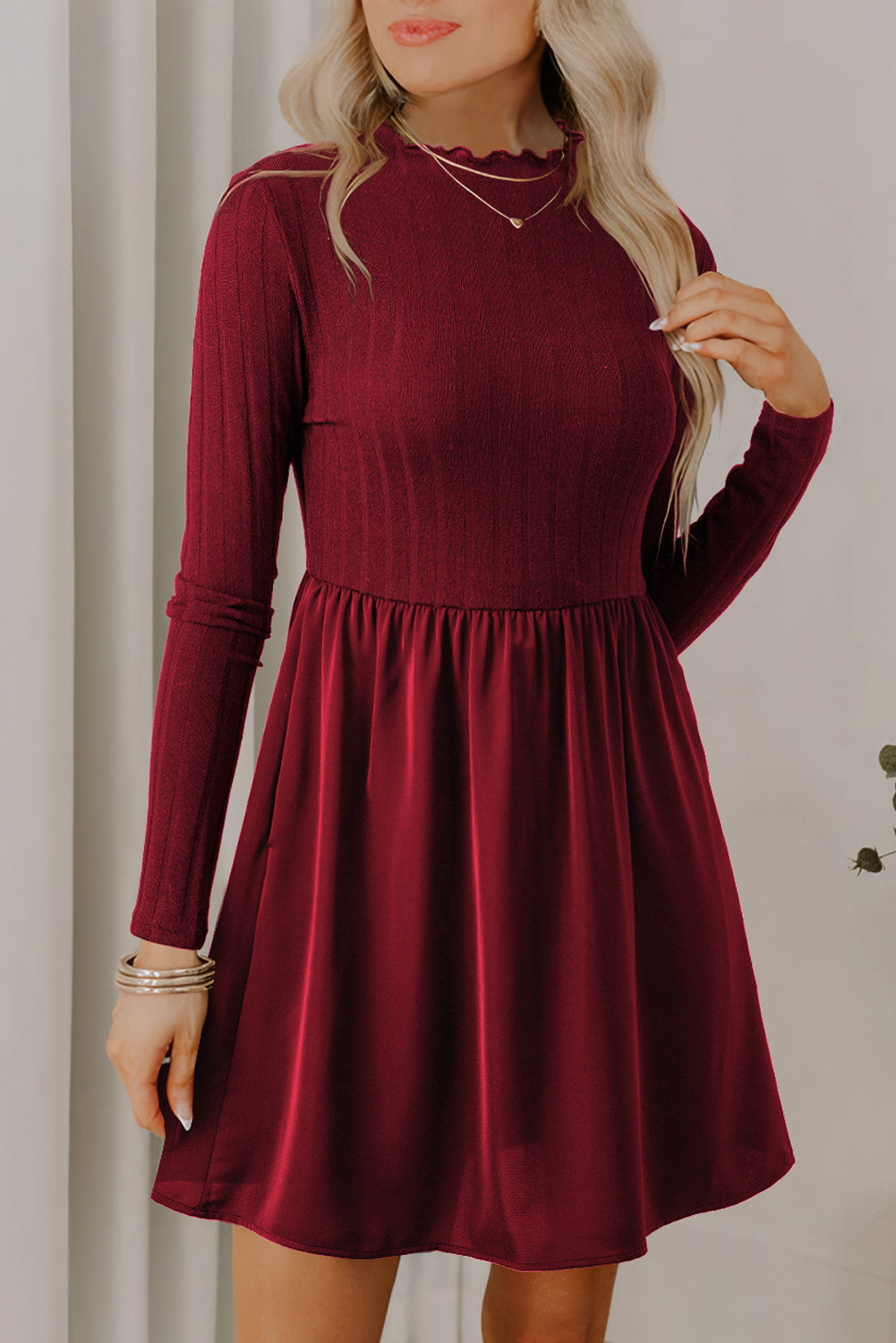 Frilled Neck Dress FB