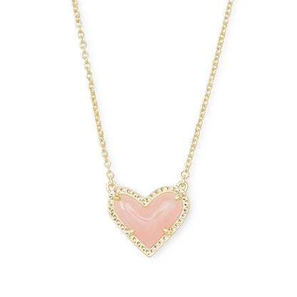 Color Heart Pendant Necklace (WHITE)