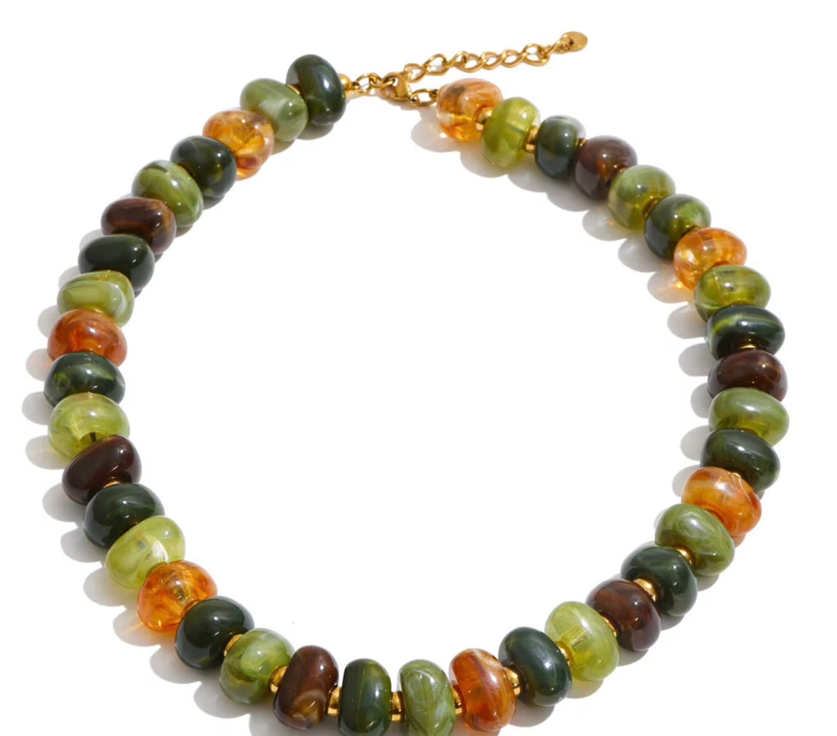 Fall Beaded Necklace & Bracelet