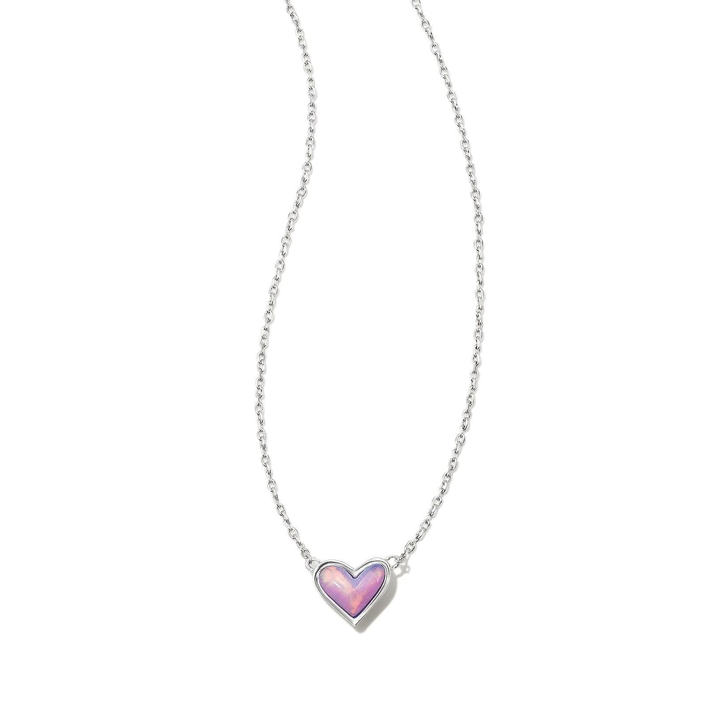 Color Heart Pendant Necklace (WHITE)