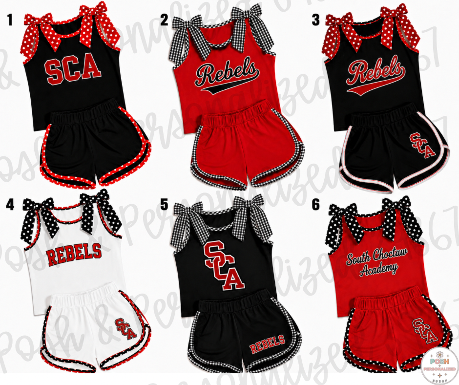 Posh Prep BowTie Cheer Outfit-SCA REBELS