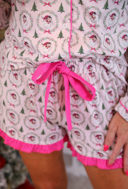 Santa’s Favorite Ruffle Pajamas-In Stock & Ready to ship now!