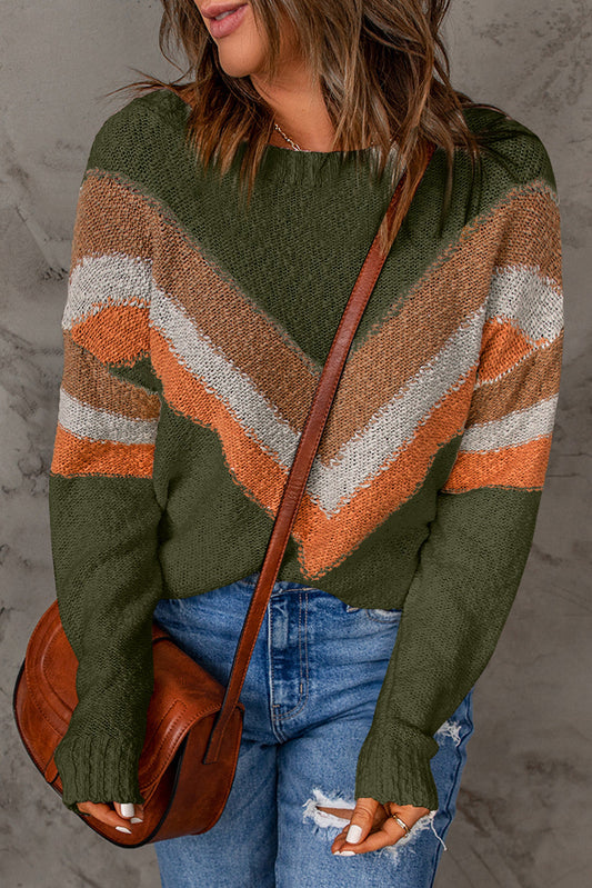 Chevron Striped Sweater FB