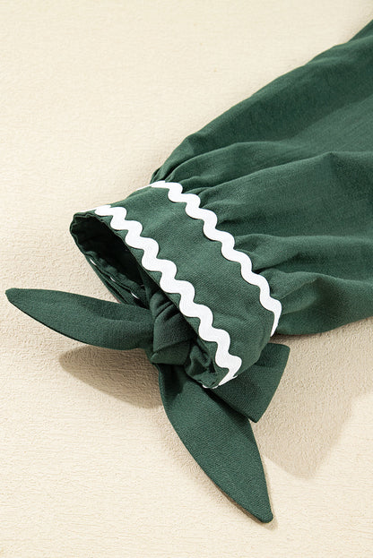 Contrast RicRac Trim Shift Dress FB