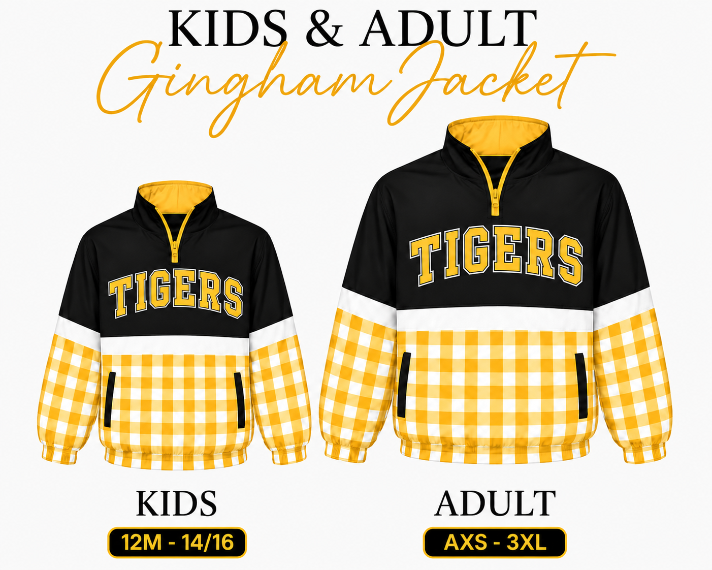 Varsity Gingham & Polka Dot Jackets-Beat Four Tigers