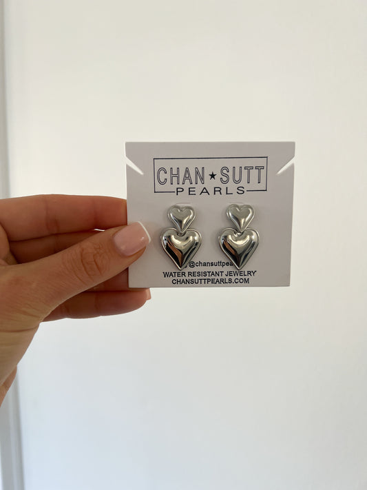 SILVER HEART EARRINGS