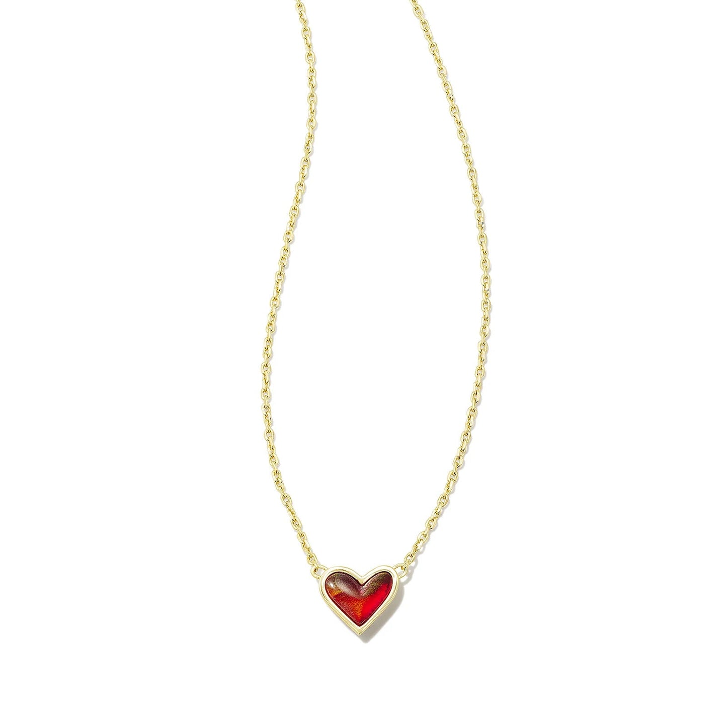 Color Heart Pendant Necklace (WHITE)