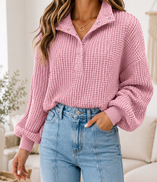 Pink Textured Baggy Top